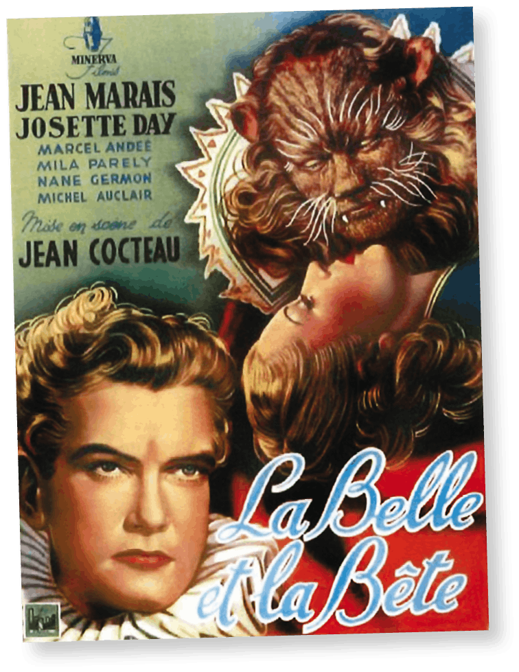 Josette Day and Jean Marais in the film La Belle et la B te