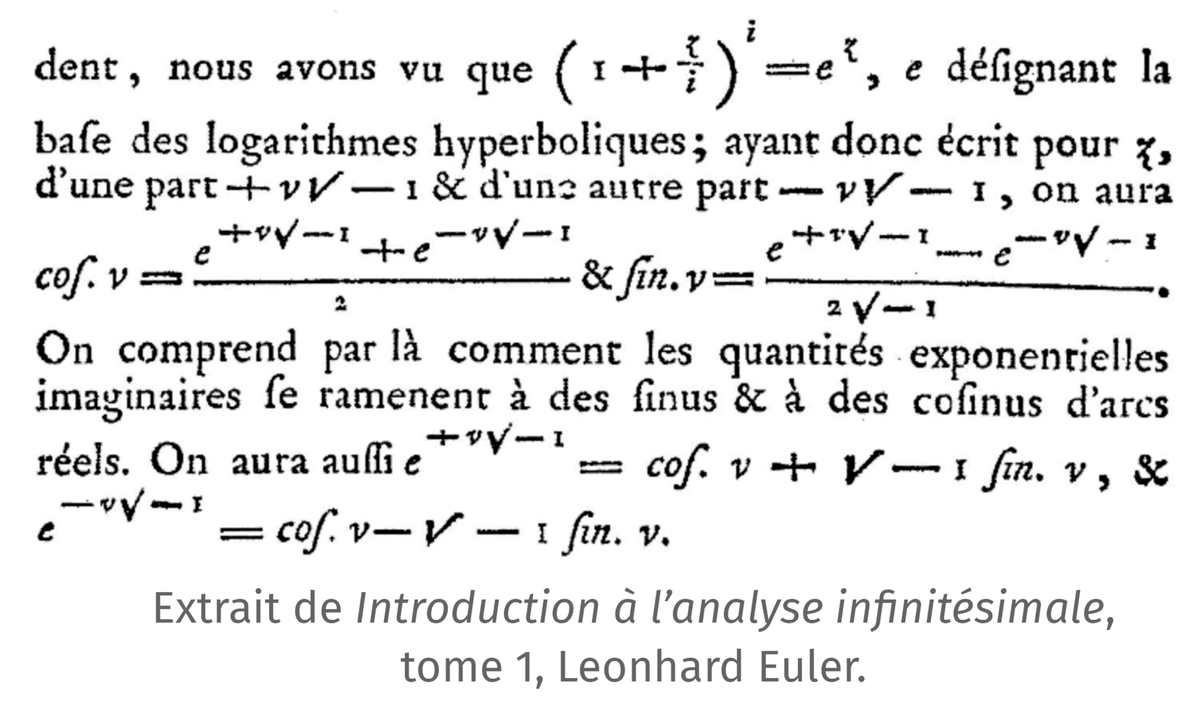 Maths expertes - Histoire des mathématiques - Leonhard Euler - Introduction à l'analyse infinitésimale