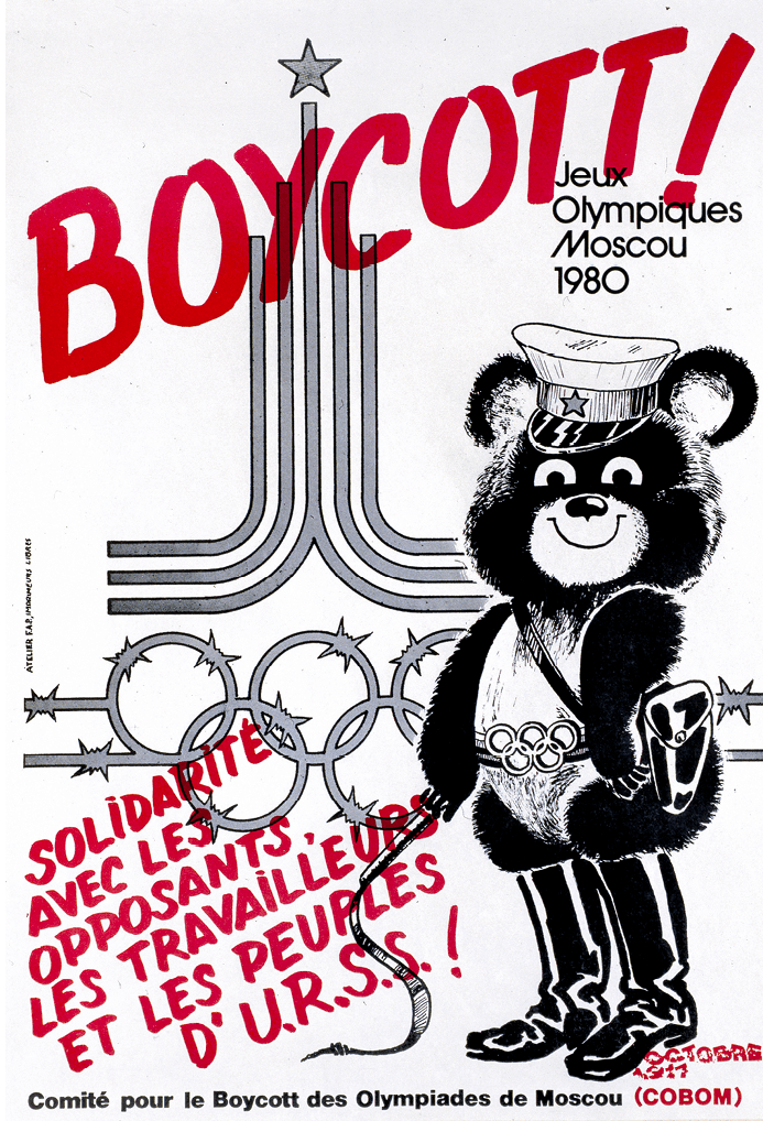 Affiche du Comité français pour le boycott international des Jeux olympiques, 1980