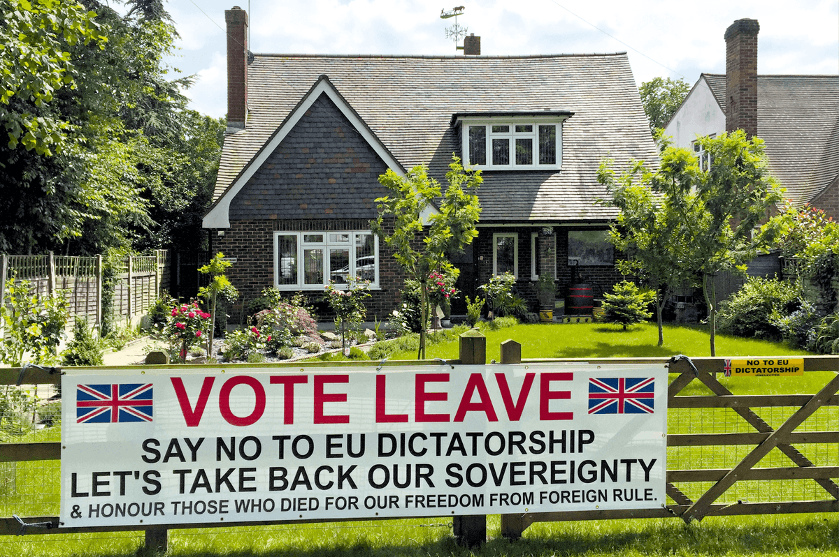 photo d'un panneau affiché à Epping, pour la sortie de l'UE