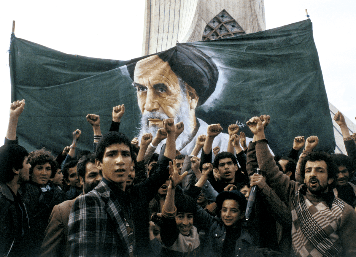 Angelo Cozzi, Iraniens manifestant contre le régime du Chah