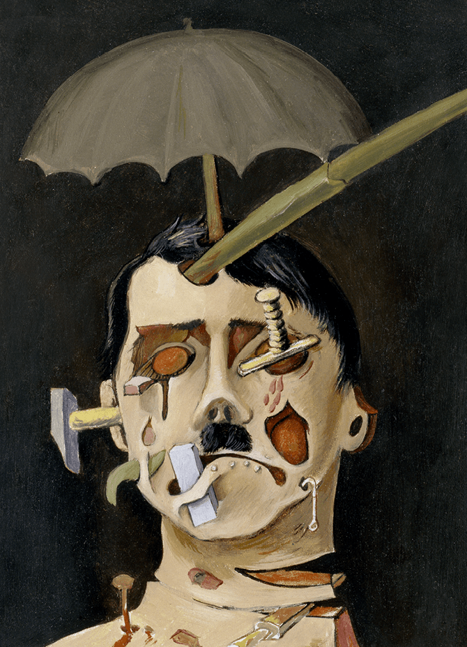 Victor Brauner, Hitler, 1934, huile sur carton, 22 × 16 cm, Centre Georges Pompidou, Paris