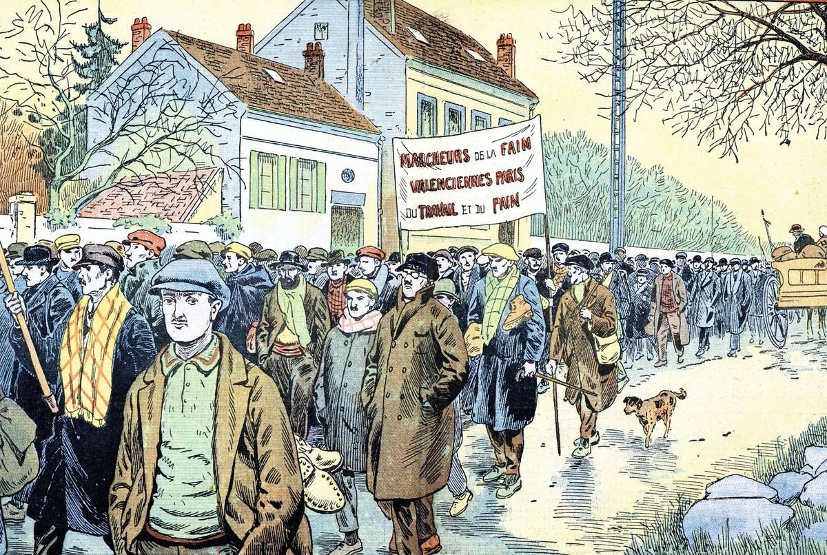 Marche pacifique des mineurs du Nord et du Pas-de-Calais touchés par le chômage, décembre 1933, Le Pèlerin, The Holborn Archive