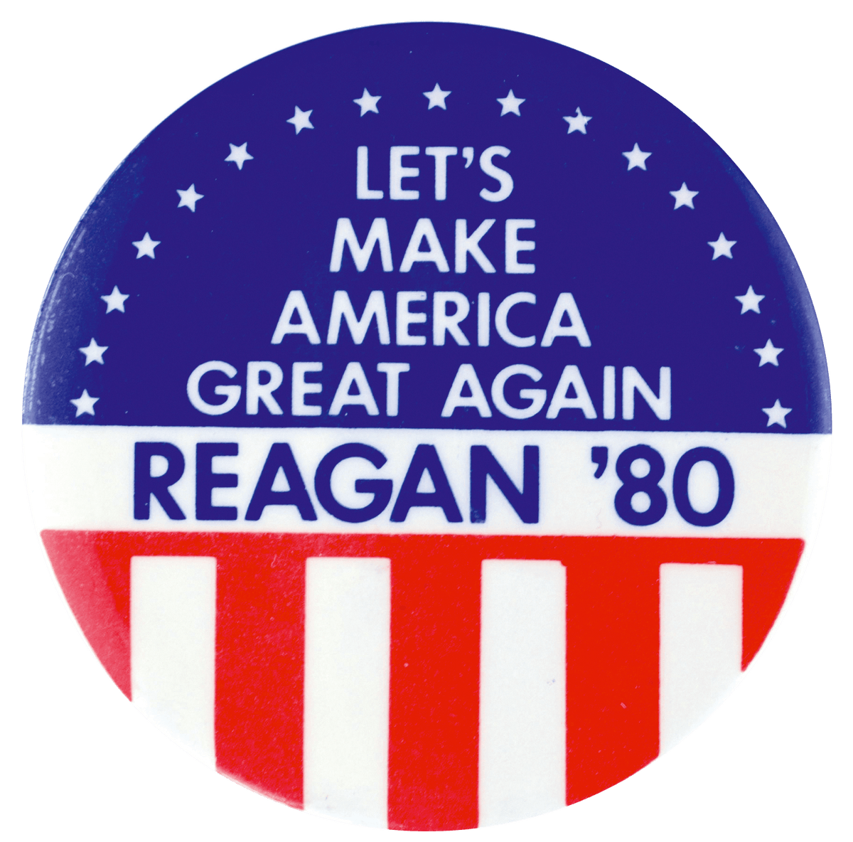 Badge pour Reagan, campagne électorale de 1980.