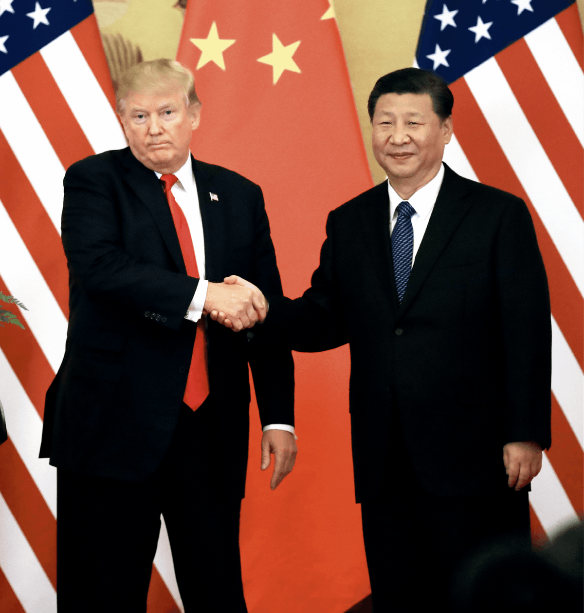 Jun Yasukawa, 9 novembre 2017, photographie. Poignée de mains sous tensions entre Donald Trump et Xi Jinping