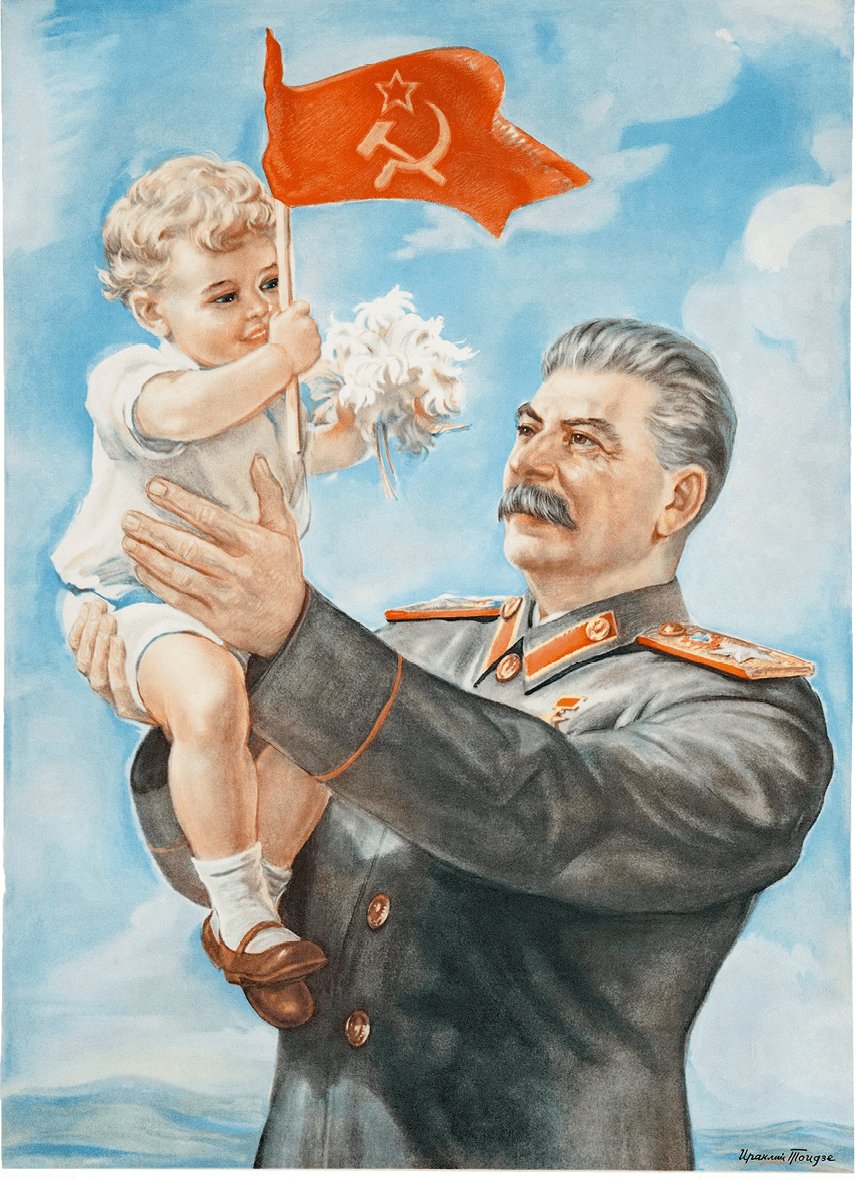 Irakli Toidse, La gentillesse de Staline illumine lʼavenir
de nos enfants, 1947, affiche, 61 × 43 cm