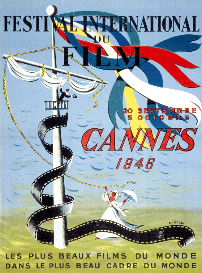 Rémy Hétreau, affiche du premier Festival de Cannes, 1946.