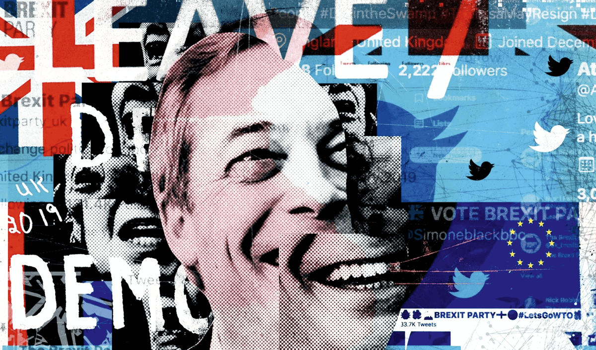 Montage about the Brexit with Nigel Farage