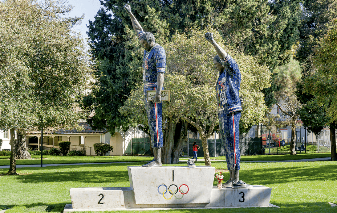 Victory Salute, statue of the 1968 Olympics Black Power Salute by Rigo 23, 2005