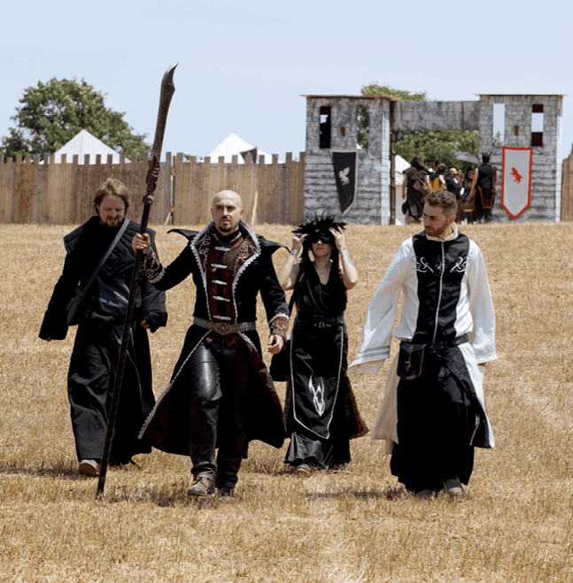 LARPing, people in costumes