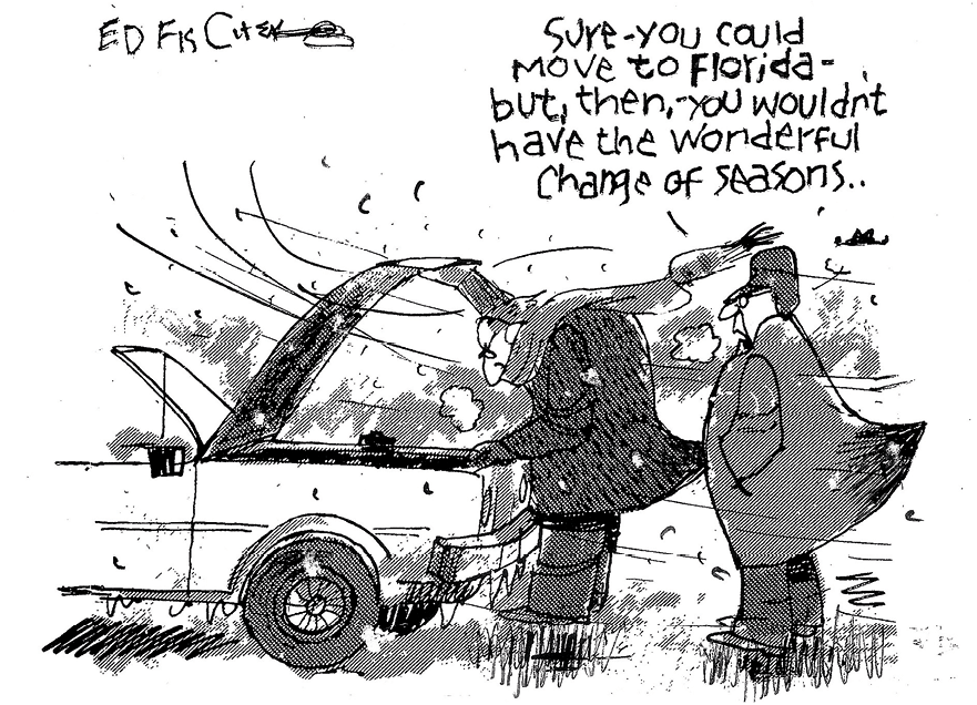Cartoon by Ed Fisher about moving to Florida, 2017