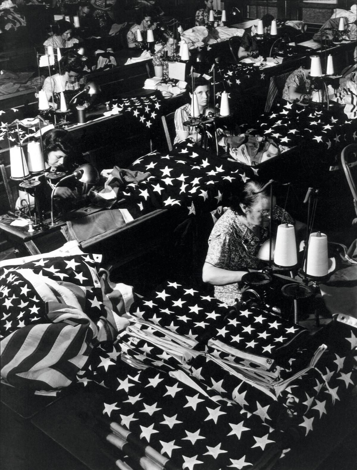 Women Sewing Flags, Margaret Bourke-White, 1940