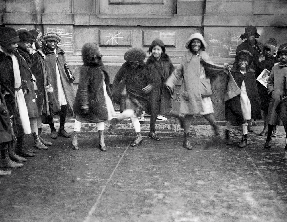 Young girls dancing the Charleston in Harlem, 1920