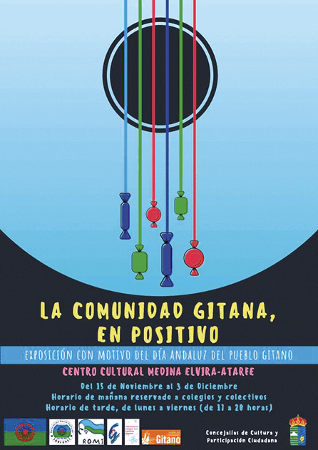Cartel de la exposición «La comunidad gitana, en positivo», Ayuntamiento de Atarfe, 2018