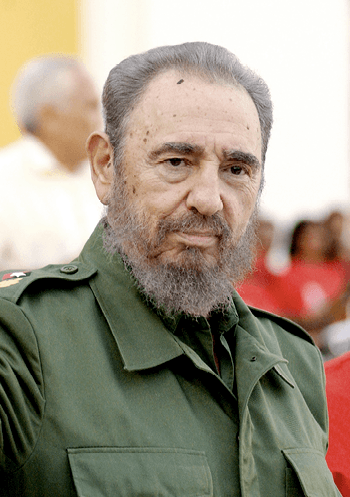 Foto de Fidel Castro durante un discurso en La Habana