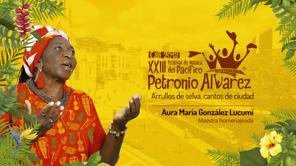 Cartel del Festival Afrolatino Petronio Álvarez, Cali (Colombia), 2019.