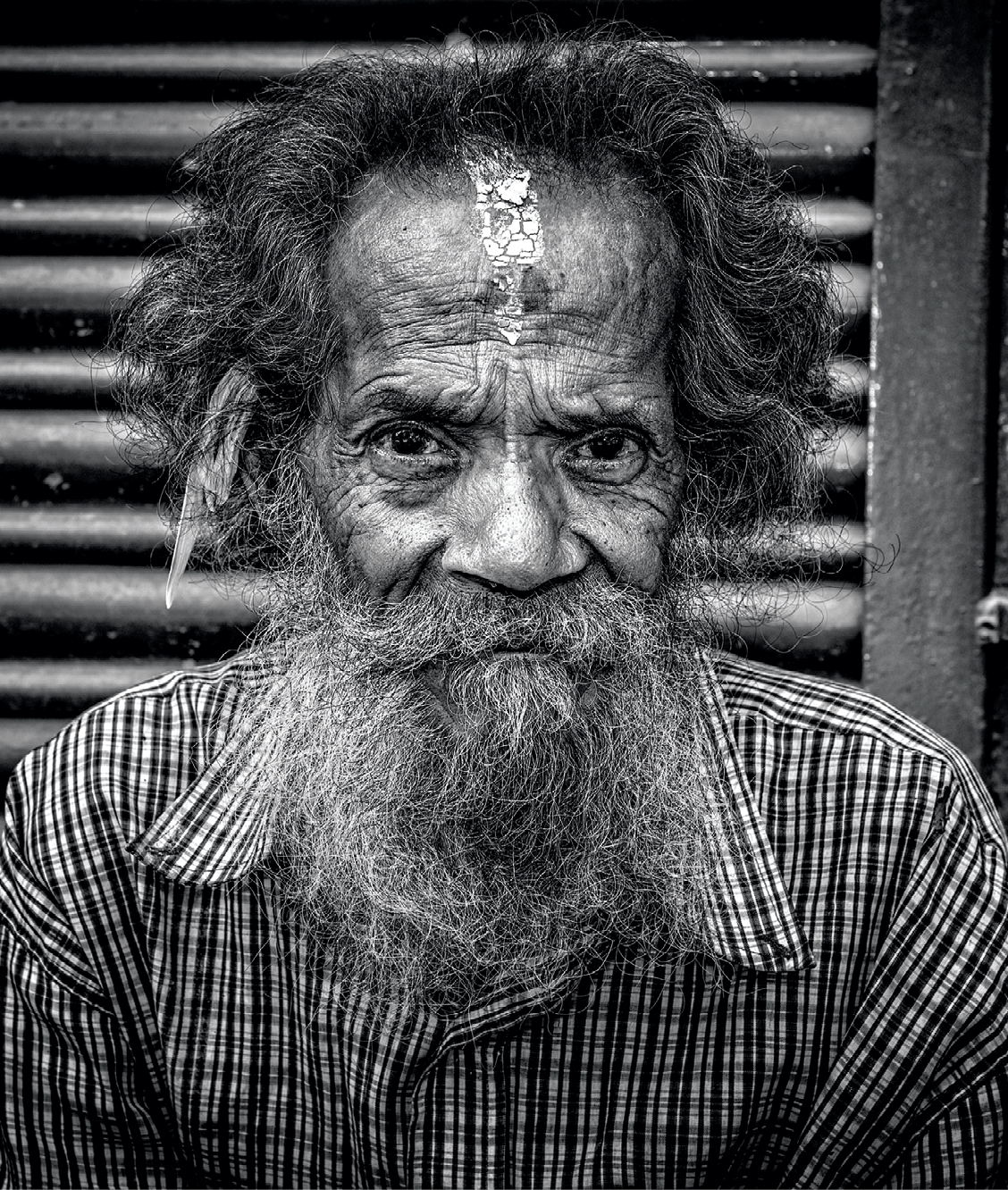 Portrait d'un sans-abri à Katmandou, 2015.