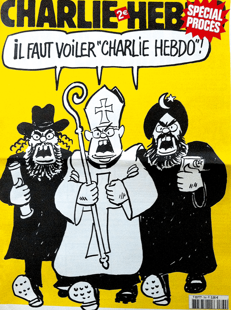 Couverture du journal satirique, Charlie Hebdo