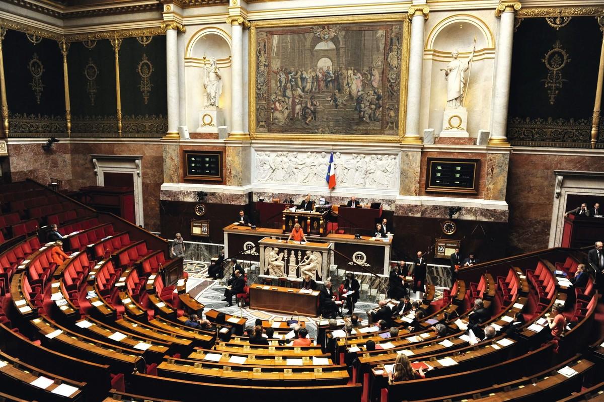 L'hémicycle de l'Assemblée nationale lors de la présentation d'un projet de loi, en 2013.