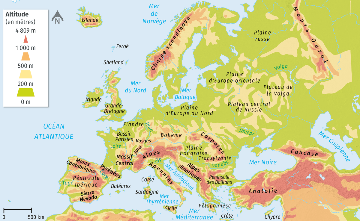Reliefs de l'Europe