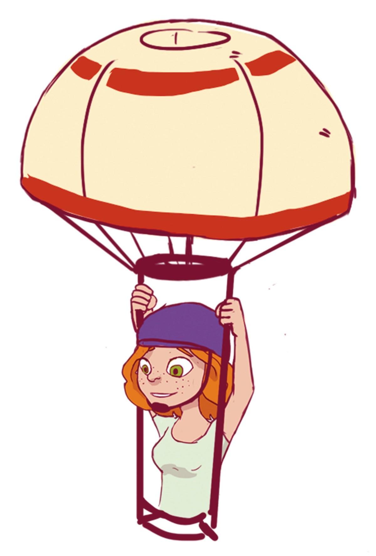 Une jeune fille qui fait du 
parachutisme