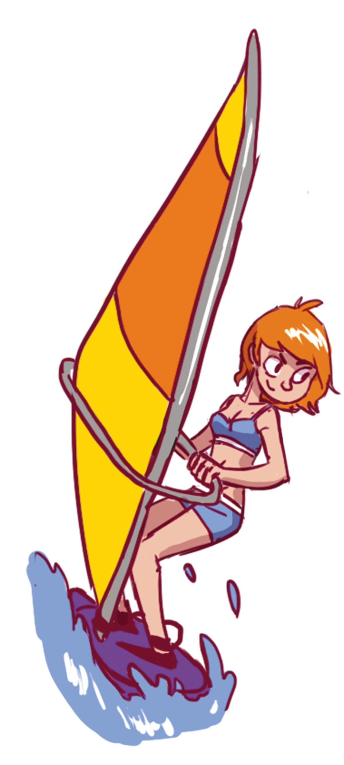 Une personne qui fait la planche à voile