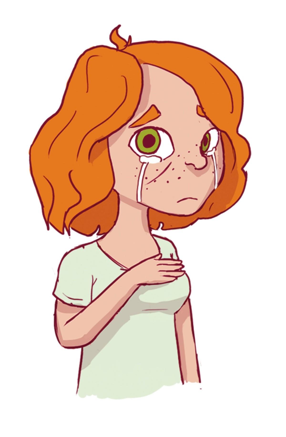 Illustration d'une jeune fille pleurant.