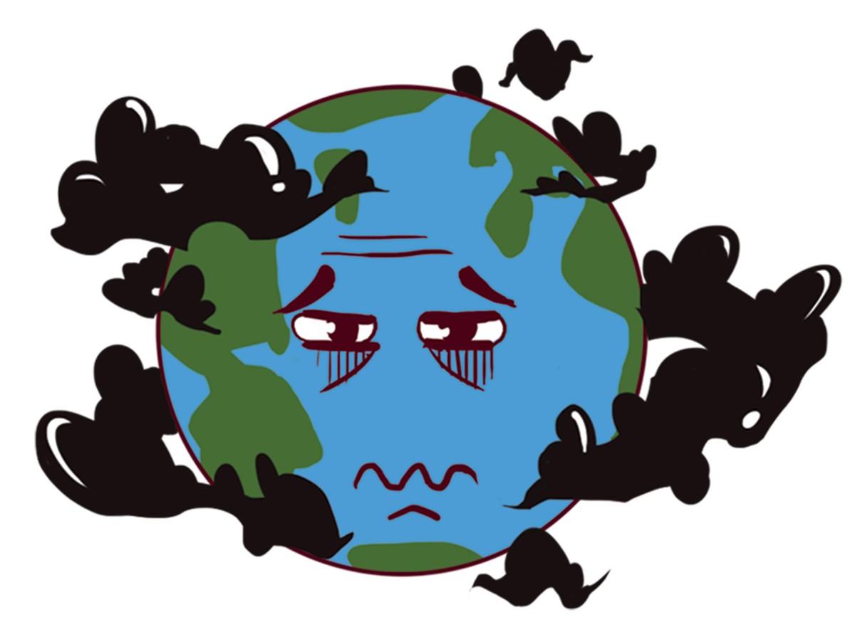 Illustration d'un planète polluée