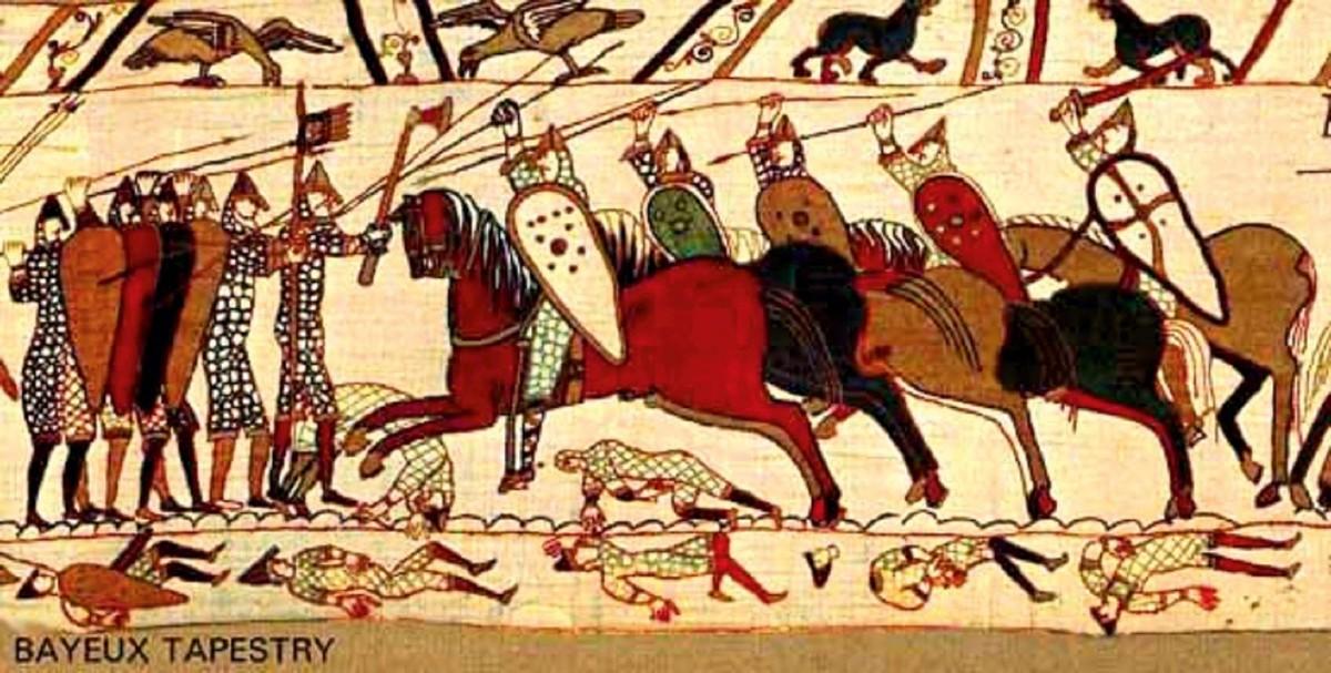 The Battle of Hastings, a segment of the Bayeux Tapestry