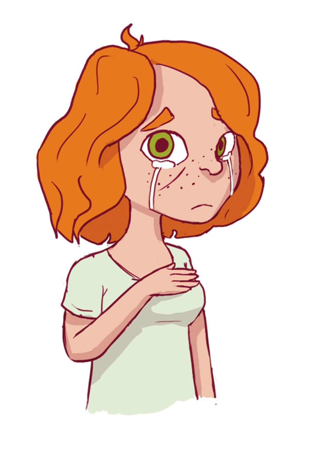 A sad ginger girl