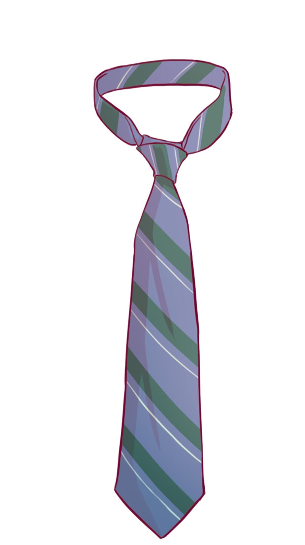 A green and blue tie