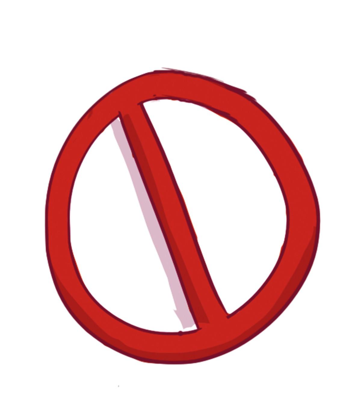 Illustration d'un panneau de signalisation indiquant interdit
