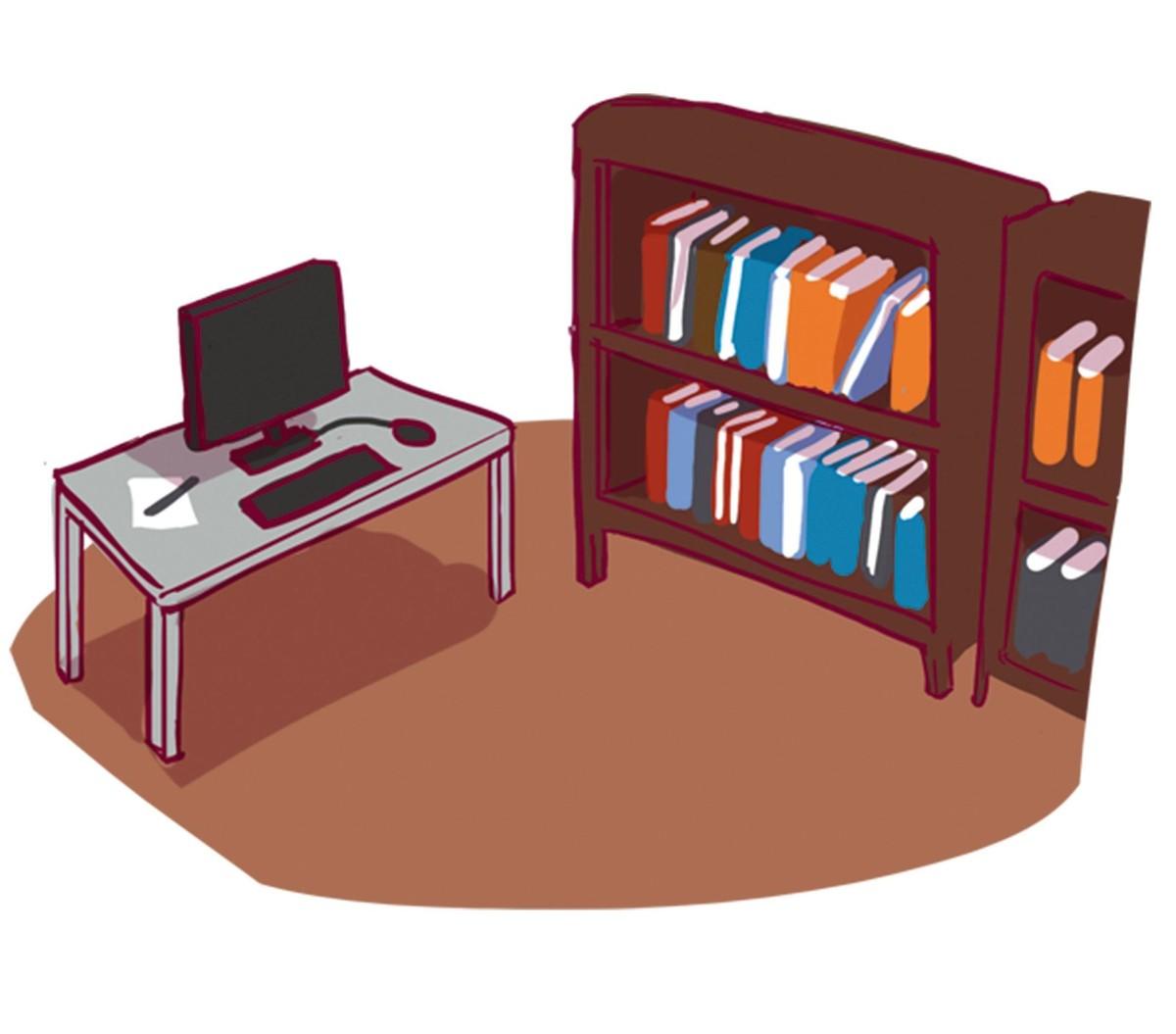 Illustration d'une bibliothèque.