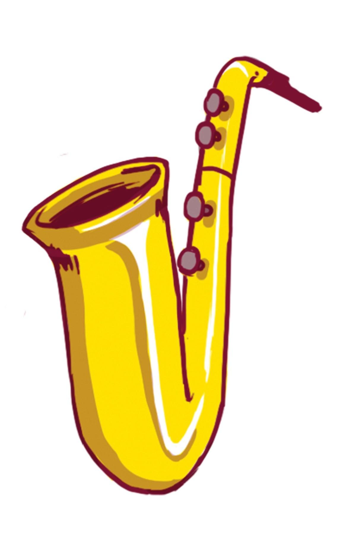 Illustration d'un saxophone.
