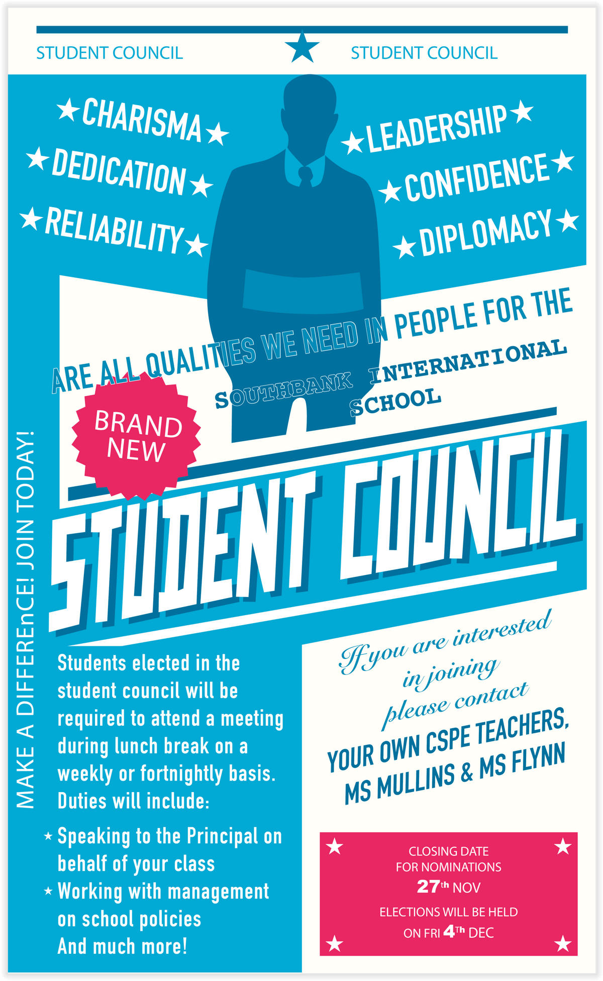 Flyer dont le titre est Student Council