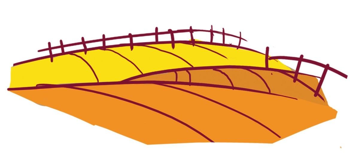 collines oranges et jaunes
