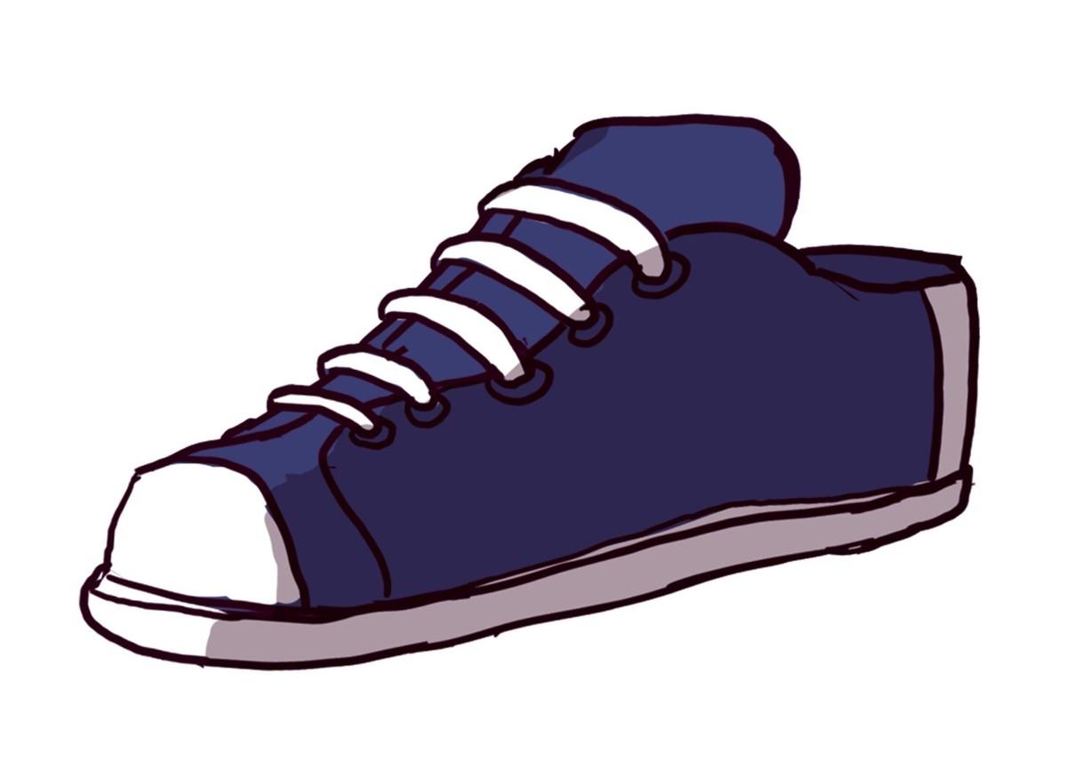 Une chaussure bleue