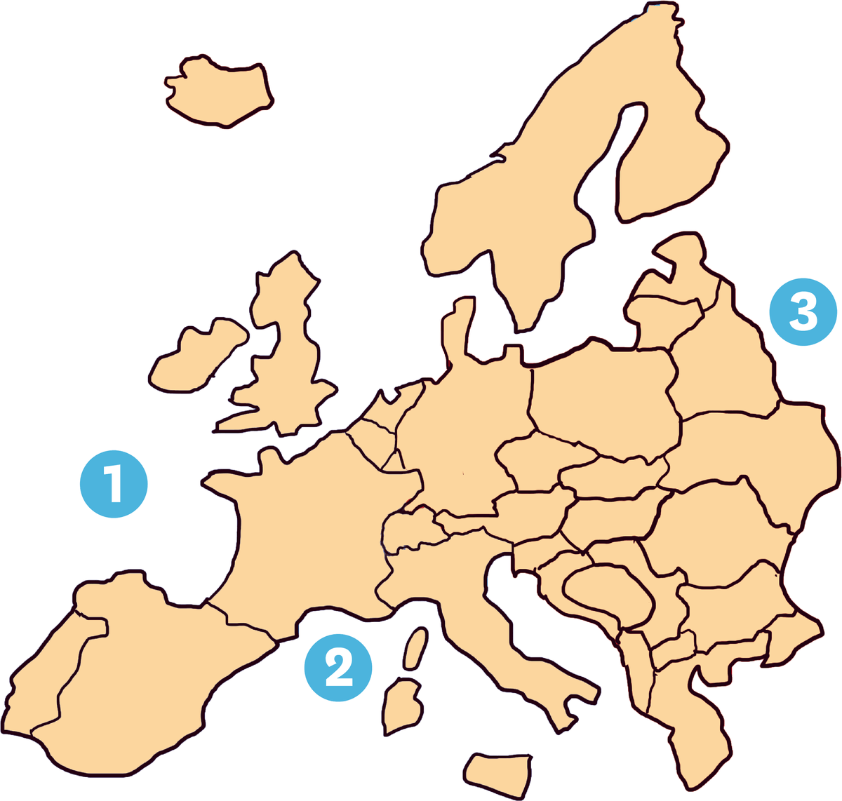Une carte de l'europe