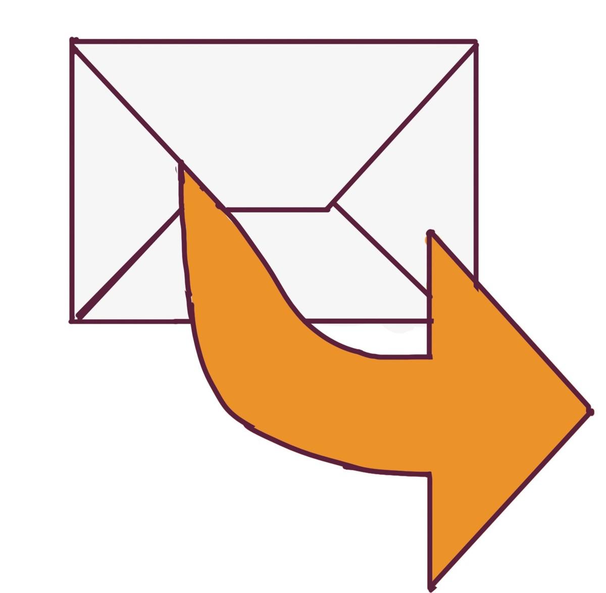 Flèche sortant d'une enveloppe