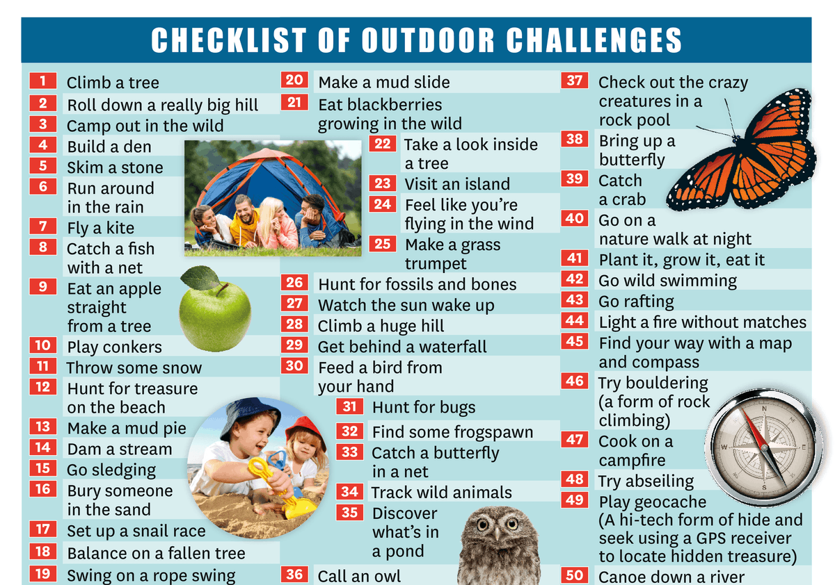 Checklist of outdoor challenges