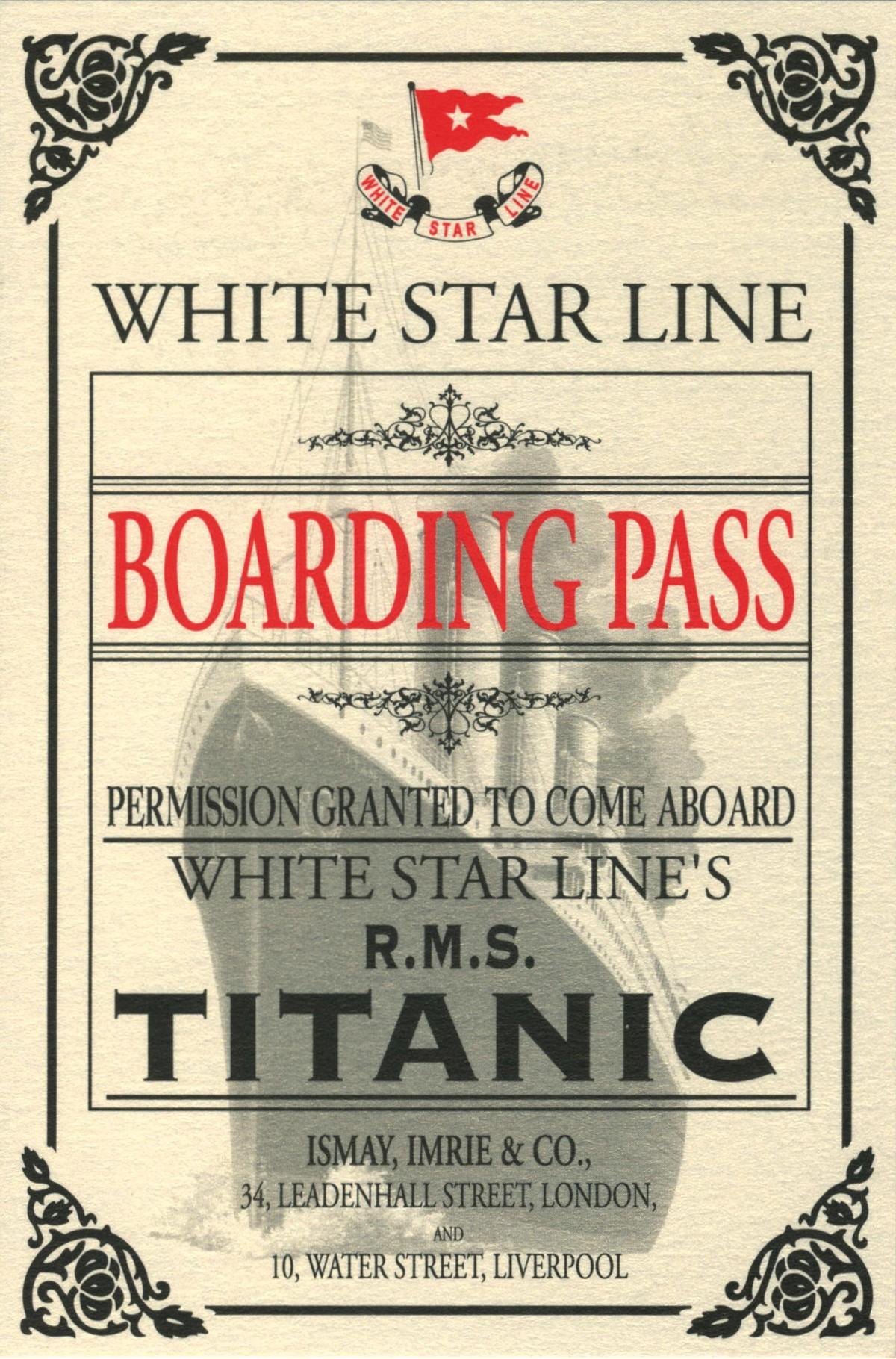 White Star Line boarding pass