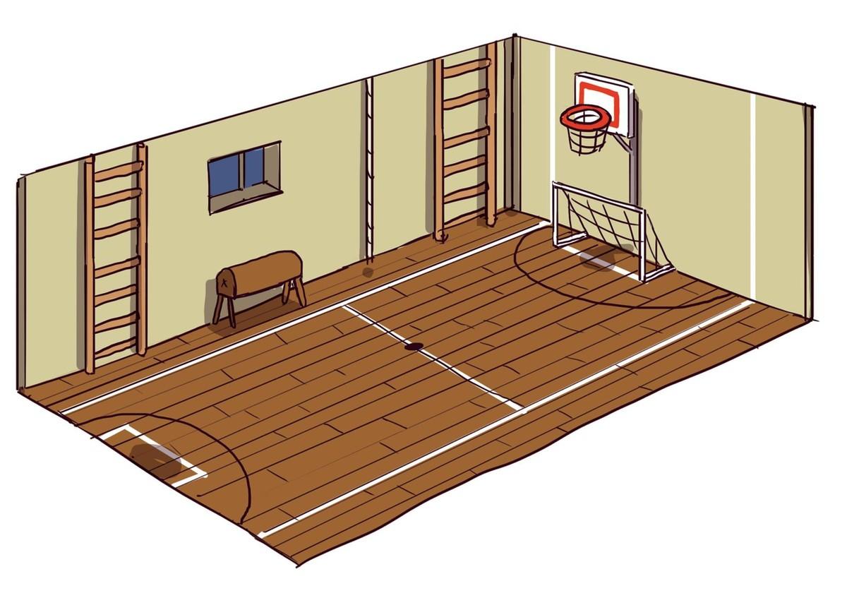 Salle pour jouer au basketball