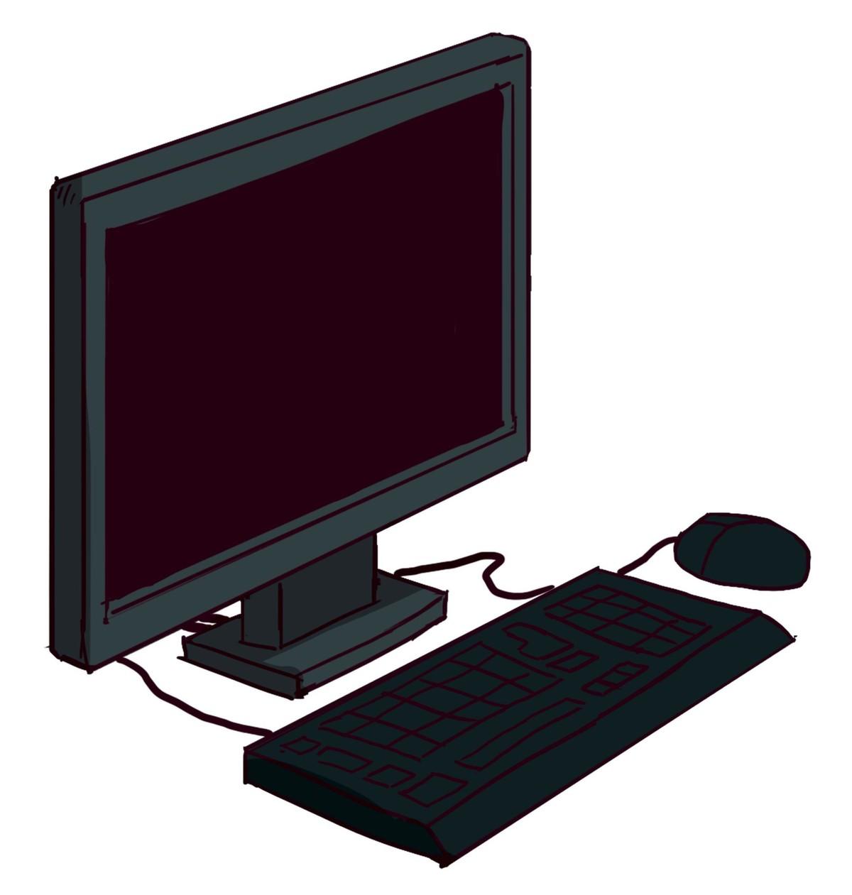 Un écran, un clavier et une souris