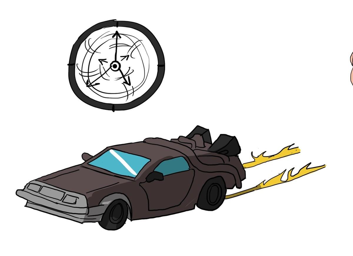 Dessin d'une DeLorean (la voiture dans le film Retour vers le futur)