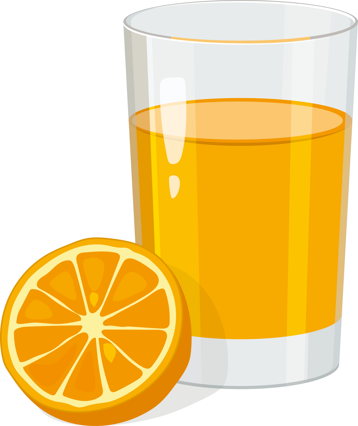 Illustration d'un verre de jus d'orange.