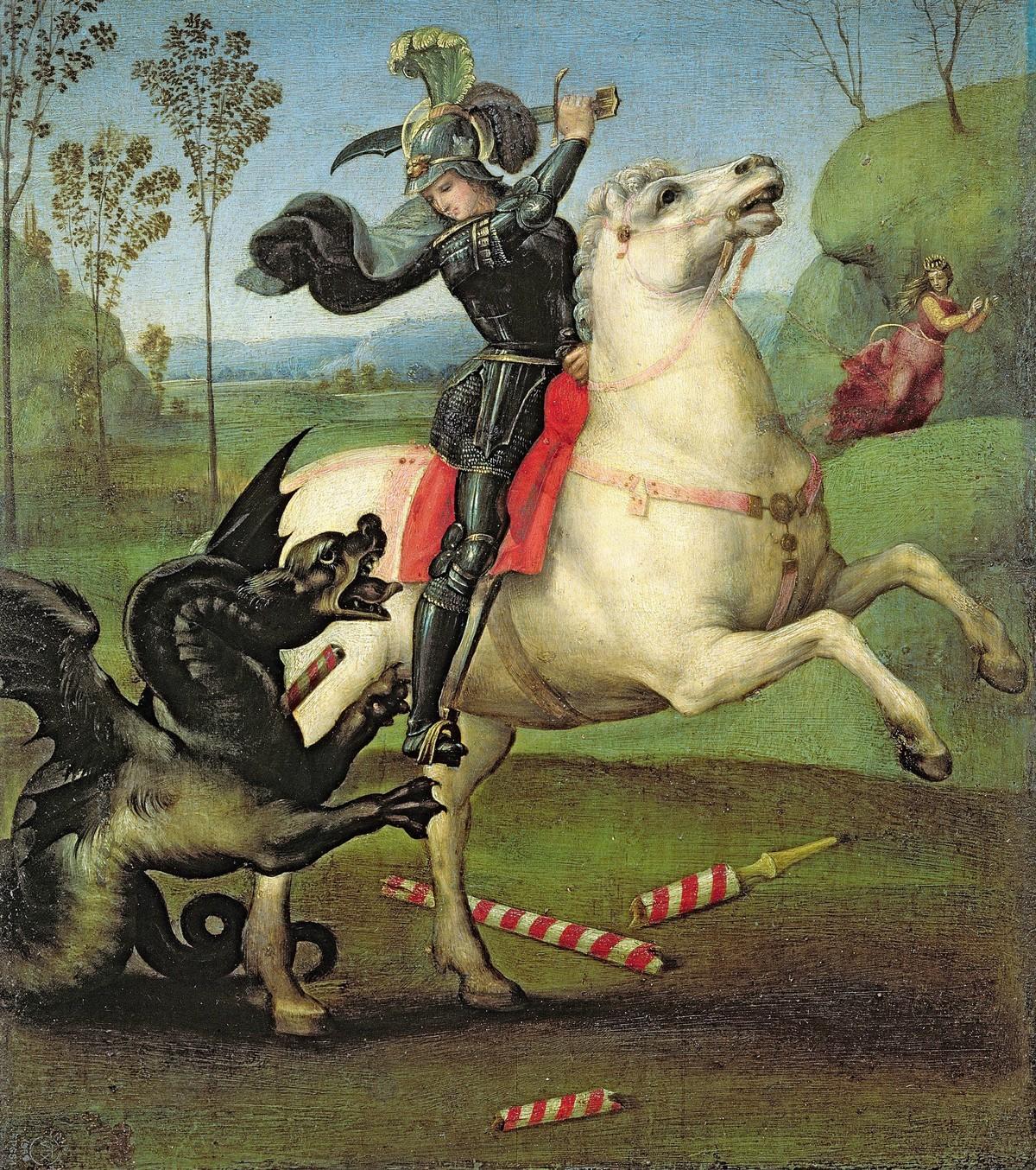Peinture de Raphaël: St George and the Dragon.