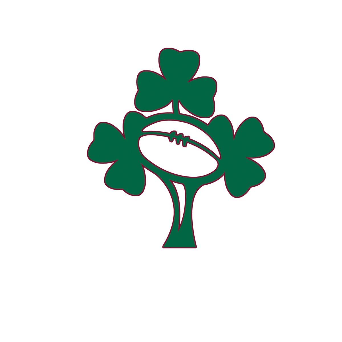 Rugby team emblem, Three green clover with a rugby balloon inside
