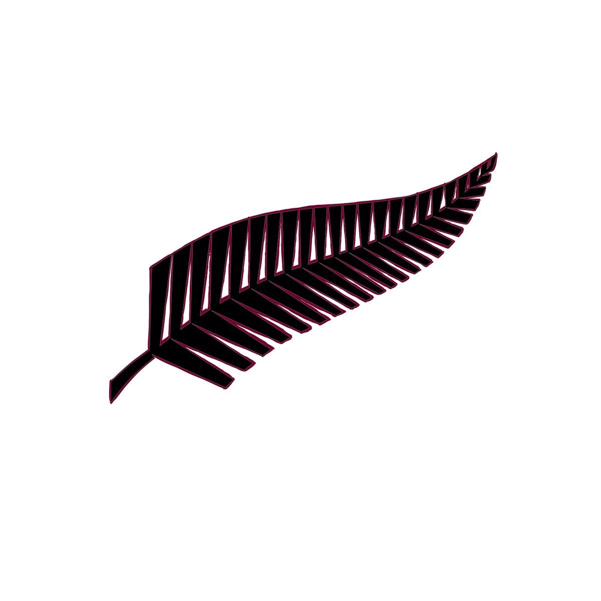 Rugby team emblem, a black Fern