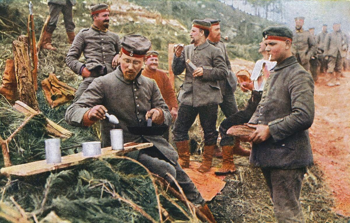 Guerre de position : approvisionnement des soldats allemands