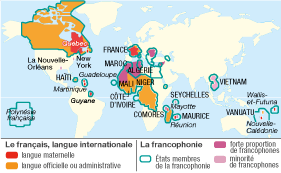Carte la francophonie
